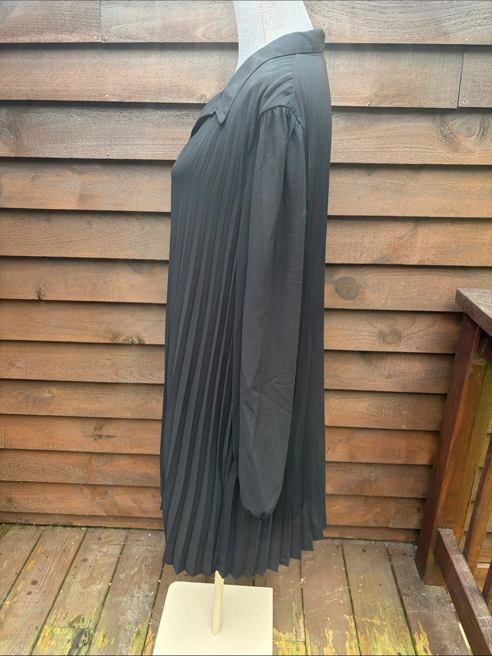Nine West Black Pleated Tunic Dress